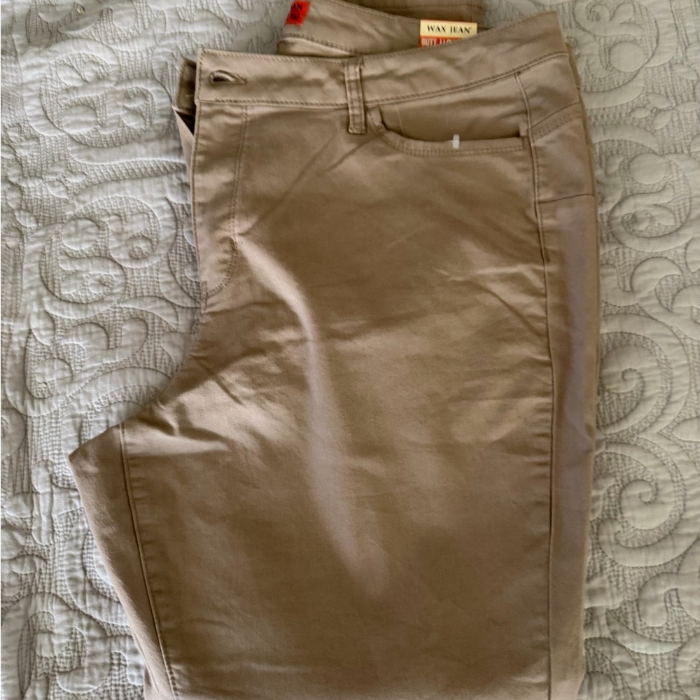 Wax Jean High Rise Push Up Jeans in Taupe